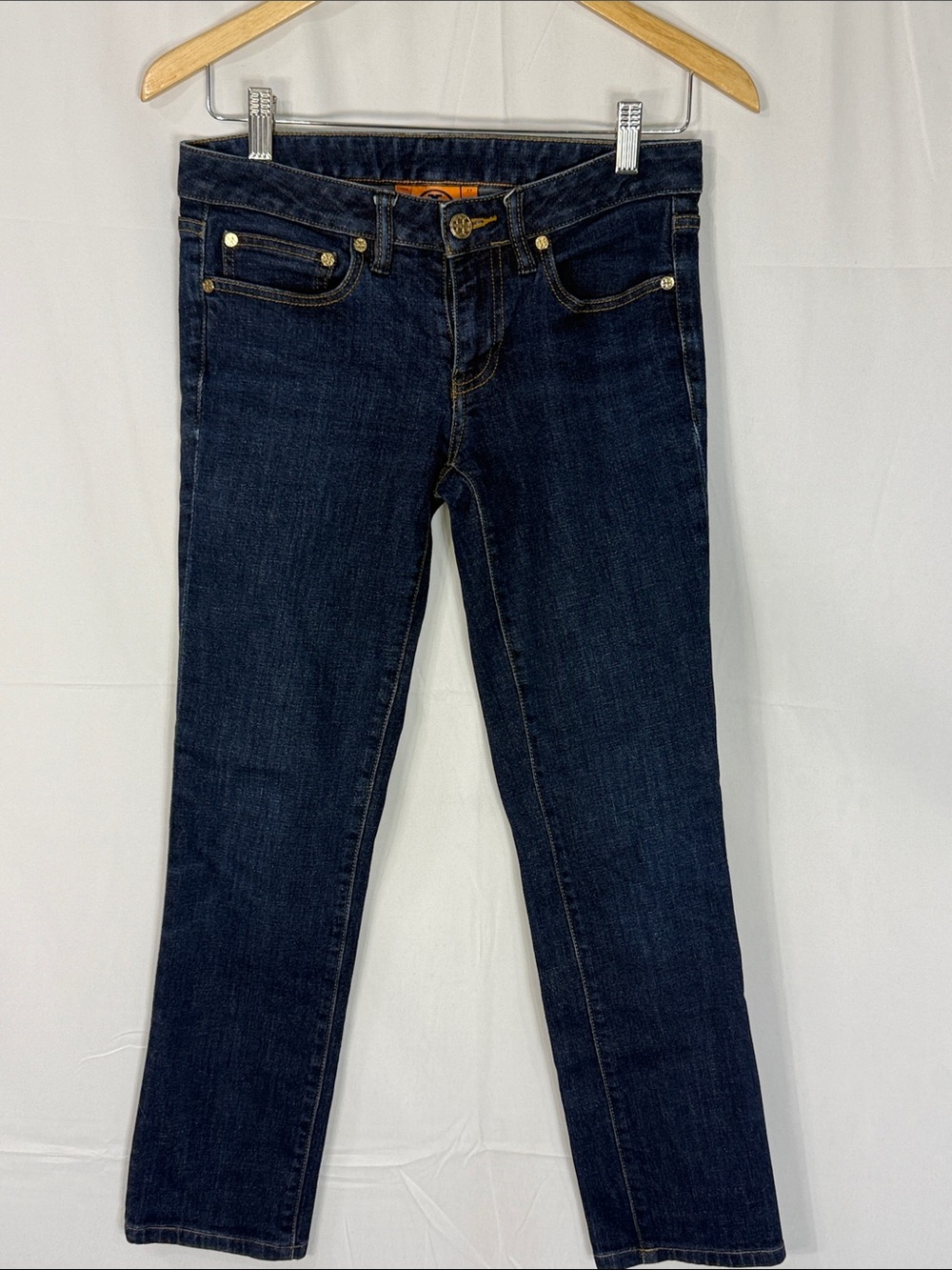 Tory Burch Dark Blue Straight Leg Jeans